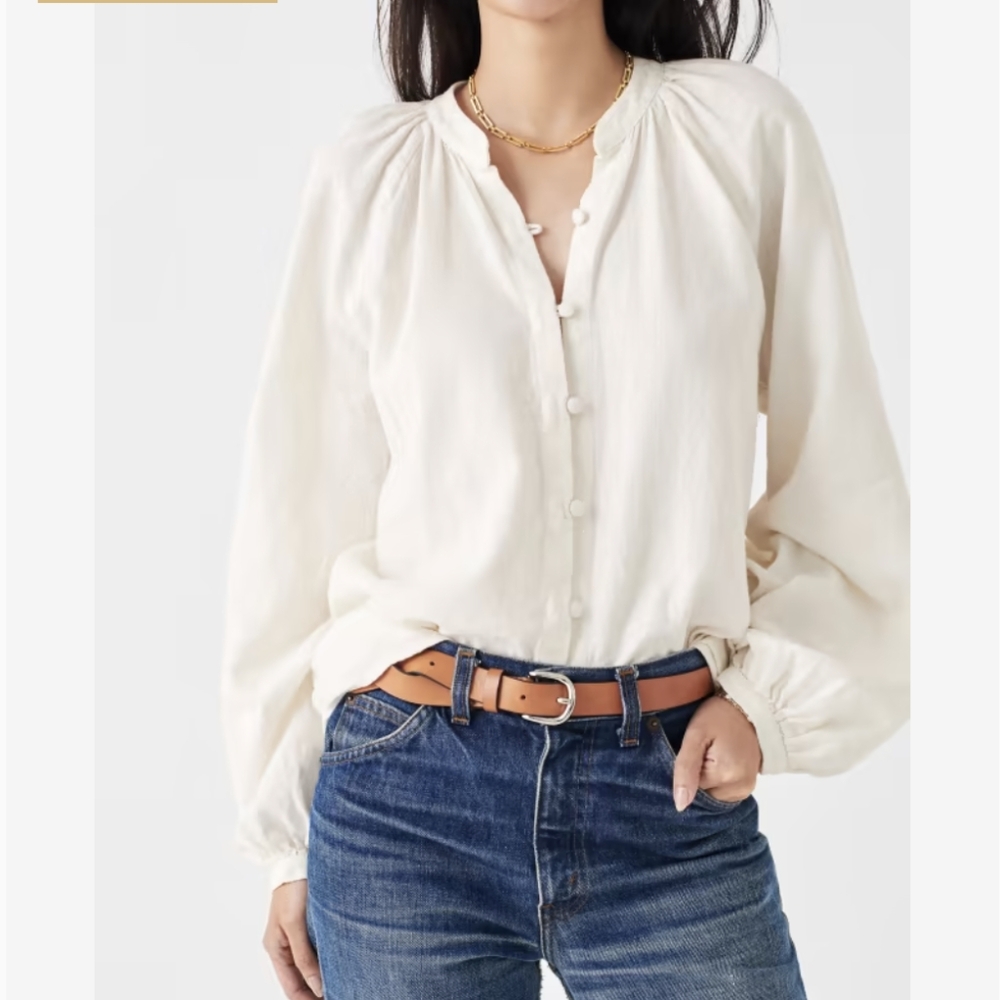 Faherty Naomi Top in White, XS